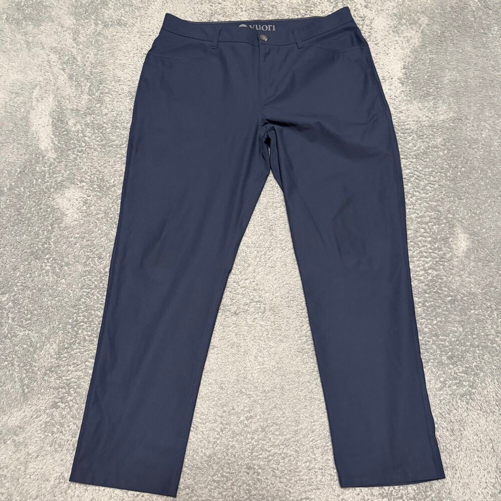 Vuori Meta Pant Mens 34 x27.5 Performance Stretch Classic Fit 5-Pocket Navy Blue